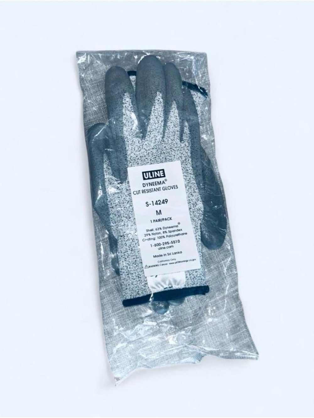 Gray Dyneema Cut-Resistant Work Gloves - Medium